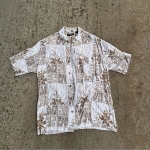 Puritan Casual Button Down Shirt in Brown and White